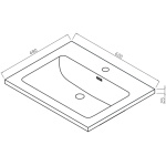 Aroma 600 Basin White - Image 2