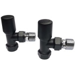Black Angled Radiator Valves - Image 1