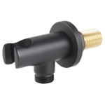 Black Round Wall Outlet Holder and Handset - Image 1