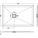 Black Slate Effect Shower Tray 1200x800 - Image 2