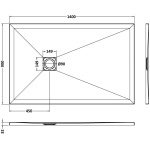 Black Slate Effect Shower Tray 1400x900 - Image 2