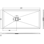 Black Slate Effect Shower Tray 1600x800 - Image 2