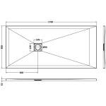 Black Slate Effect Shower Tray 1700x800 - Image 2