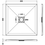 Black Slate Effect Shower Tray 800x800 - Image 2