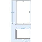 Black Sliding Shower Door 1200mm - Image 2