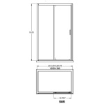 Black Sliding Shower Door 1400mm - Image 2