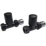 Black Straight Radiator Valves - Image 1