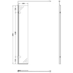 Shower Glass Hinged Panel Chrome Profile - Image 2