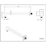 Brushed Brass Square Wall Arm - Image 2