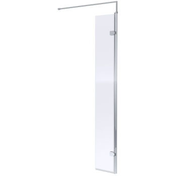 Shower Glass Hinged Panel Brushed Brass Profile