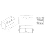 Finn 1000mm Wall Hung Single Drawer matte Anthracite - Image 2