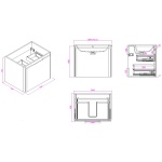 Finn 600 Wall Hung 2 Drawer Unit Matte Anthracite - Image 2