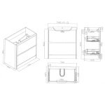 Finn 800 Floor Standing 2 Drawer unit Matte Anthracite - Image 2