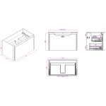 Finn 800 Wall Hung 2 Drawer unit Matte Anthracite - Image 2