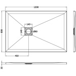 Grey Slate Effect Shower Tray 1200x800 - Image 2