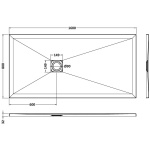 Grey Slate Effect Shower Tray 1600x800 - Image 2