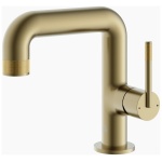 Chloe Brushed Brass Side Lever Basin Tap - Image 1