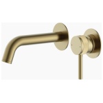 Chloe Brushed Brass Wall Mounted Basin Tap - Image 1