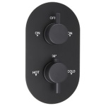 Black round Dual Flow Shower Valve - Image 1