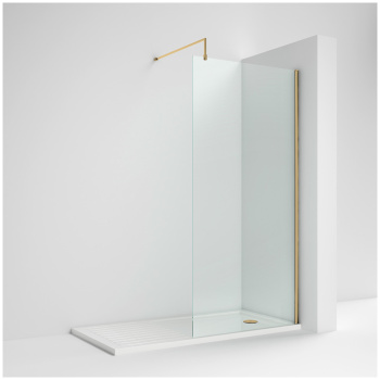 Shower Glass Brushed Brass Profile 800mmx1850mm