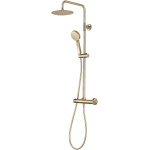 Round Brushed Brass Exposed Mixer Shower - Image 1