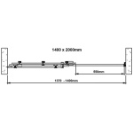 Framless Shower Door Black 1400mm - Image 2