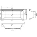Thin Edge Single End Bath 1800x800 - Image 2