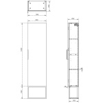 Ulsa 1400 Tall Boy Urban Oak With Black Frame - Image 2