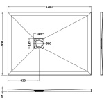White Slate Effect Shower Tray 1200x900 - Image 2
