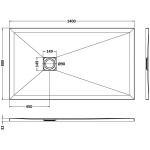 White Slate Effect Shower Tray 1400x800 - Image 2