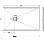 White Slate Effect Shower Tray 1400x900 - Image 2