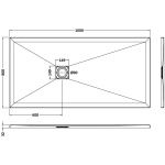 White Slate Effect Shower Tray 1600x800 - Image 2