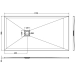 White Slate Effect Shower Tray 1700x900 - Image 2